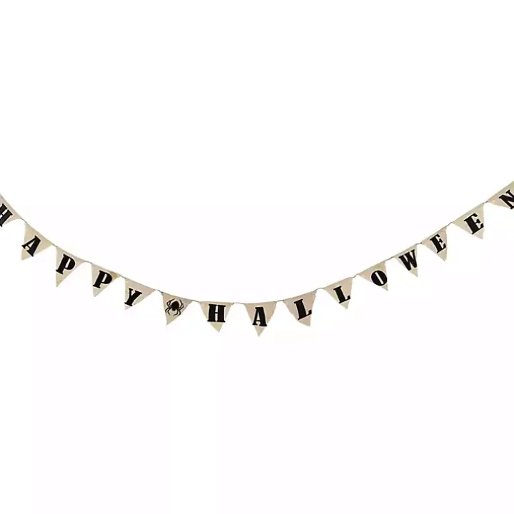 Pre-Lit Happy Halloween Burlap Banner