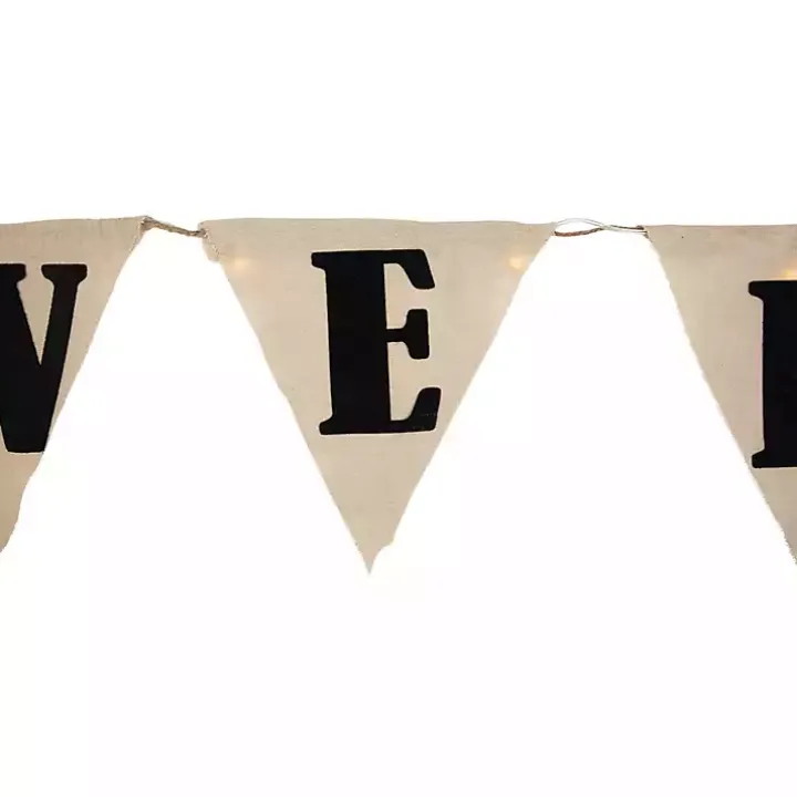Pre-Lit Happy Halloween Burlap Banner