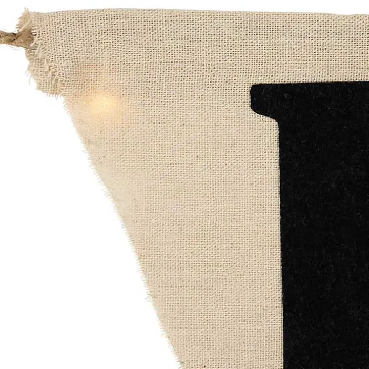 Pre-Lit Happy Halloween Burlap Banner