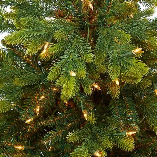 Pre-Lit North Carolina Fir Tree in Red Planter