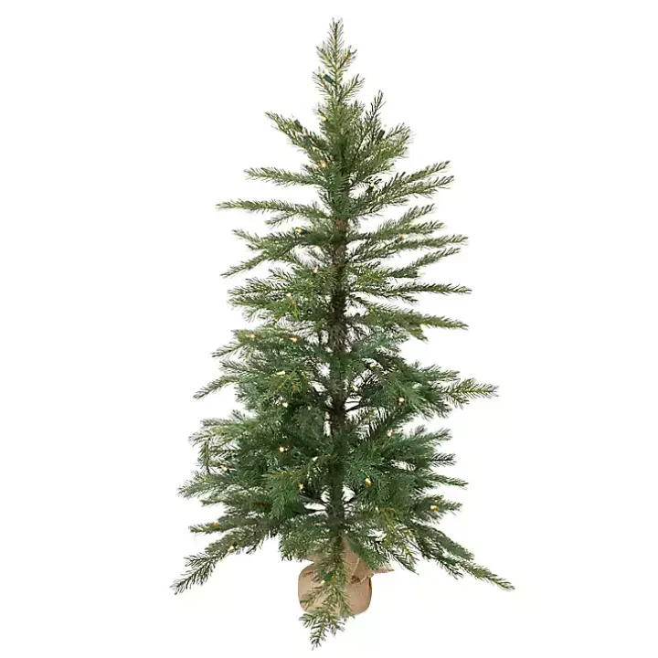 Pre-lit Pinecone Christmas Tree in Burlap Sack