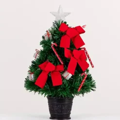 Pre-Lit Red Bow Christmas Tree Arrangement