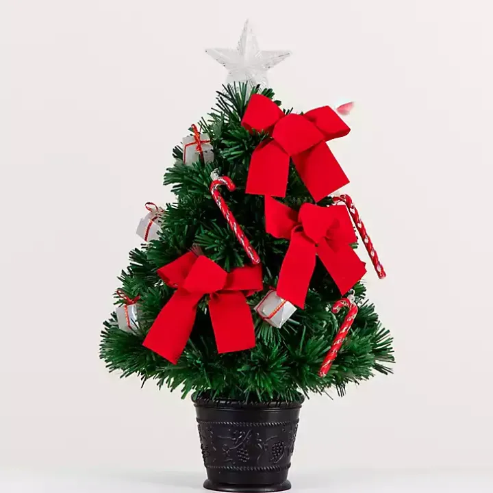 Pre-Lit Red Bow Christmas Tree Arrangement
