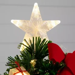 Pre-Lit Red Bow Christmas Tree Arrangement