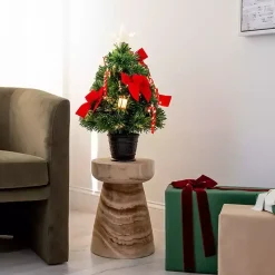 Pre-Lit Red Bow Christmas Tree Arrangement