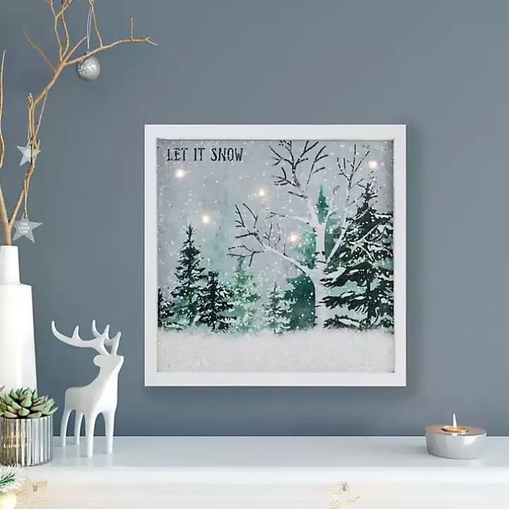 Pre-Lit Snowglobe Landscape Framed Art Print