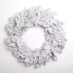 Pre-Lit Snowy Pine Christmas Wreath