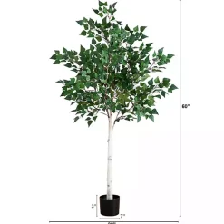 Pre-Lit Warm LED Birch Tree, 5 ft.