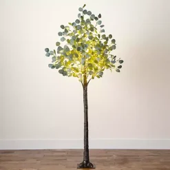 Pre-Lit Warm LED Eucalyptus Plant, 6 ft.