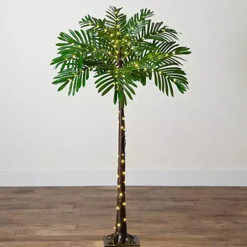 Pre-Lit Warm LED Palm Tree, 4 ft.