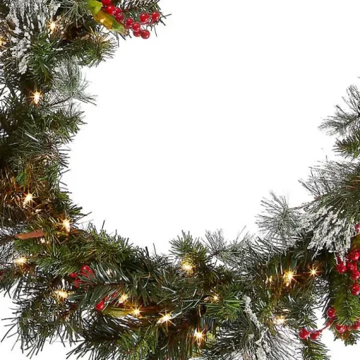 Pre-Lit Wintry Pine Christmas Garland, 9 ft.