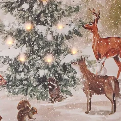 Pre-Lit Woodland Christmas Tree Canvas Art Print