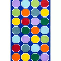 Primary Color Hexagon Area Rug, 5x8