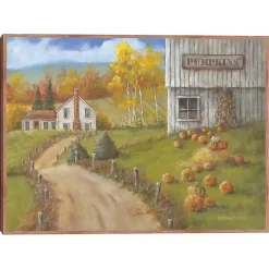 Pumpkin Farm Framed Canvas Art Print
