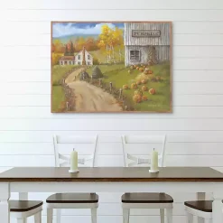Pumpkin Farm Framed Canvas Art Print