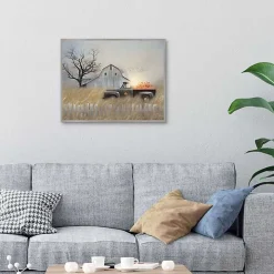 Pumpkin Harvest Framed Fall Canvas Art Print