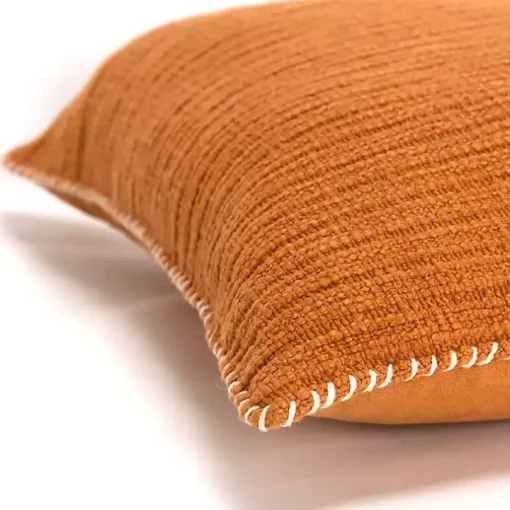 Pumpkin Orange Subtle Striped Oversized Pillow