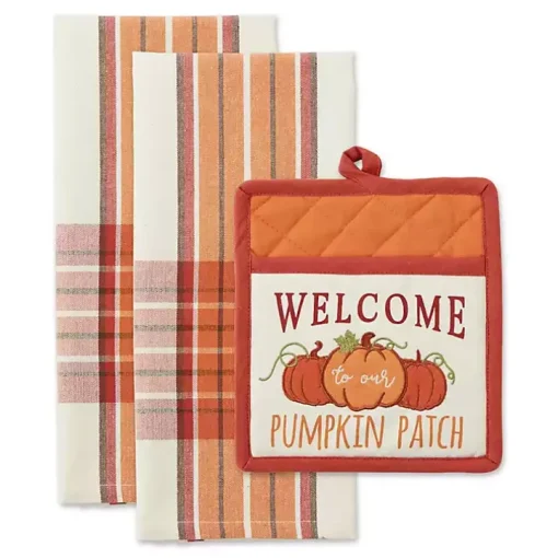 Pumpkin Patch 3-pc. Dishtowel and Potholder Set