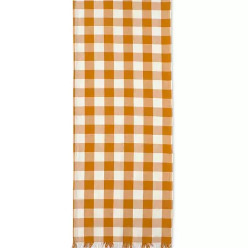 Pumpkin Spice Checkered Table Runner