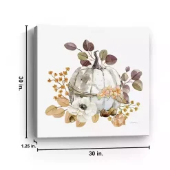 Pumpkin with Florals Canvas Art Print