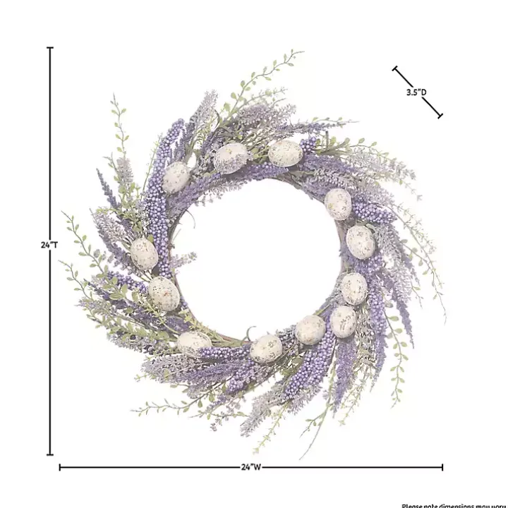 Purple Heather Easter Egg Wreath