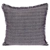 Purple Woven Stripes Fringe Pillow