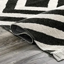 Rain Diamond Fringe Indoor/Outdoor Area Rug, 5x8