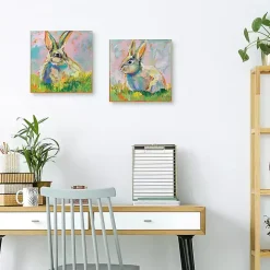 Rainbow Bunny 2-pc. Easter Canvas Wall Art Set
