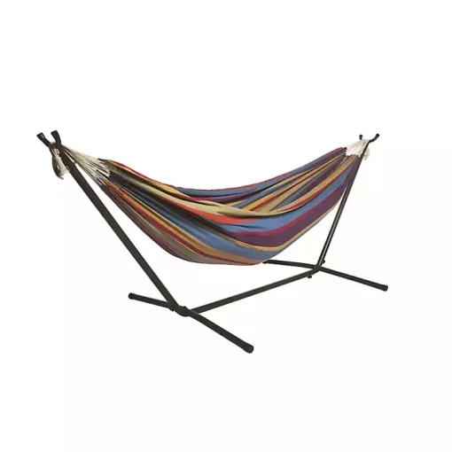 Rainbow Double Hammock with Stand and Carry Bag