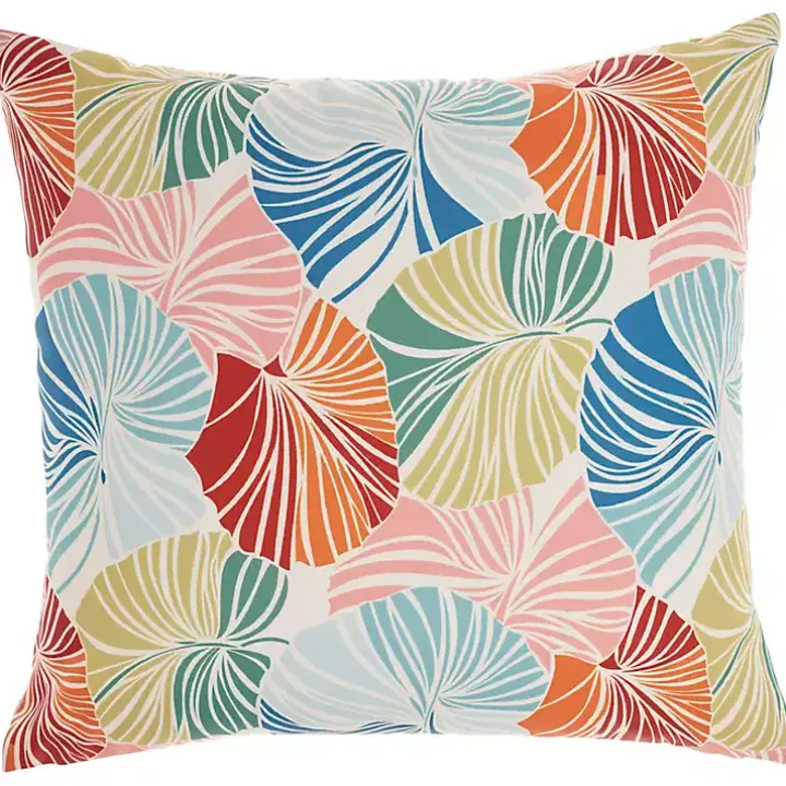 Rainbow Leaves Outdoor Square Throw Pillow
