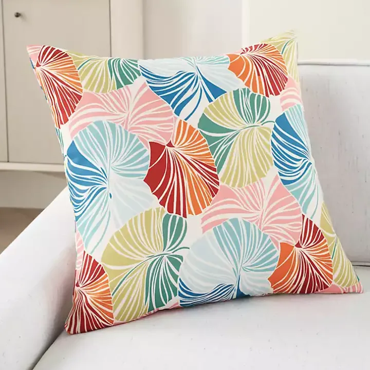 Rainbow Leaves Outdoor Square Throw Pillow