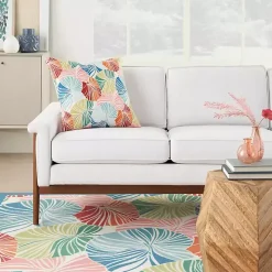 Rainbow Leaves Outdoor Square Throw Pillow