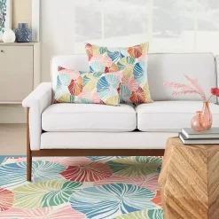 Rainbow Leaves Outdoor Square Throw Pillow