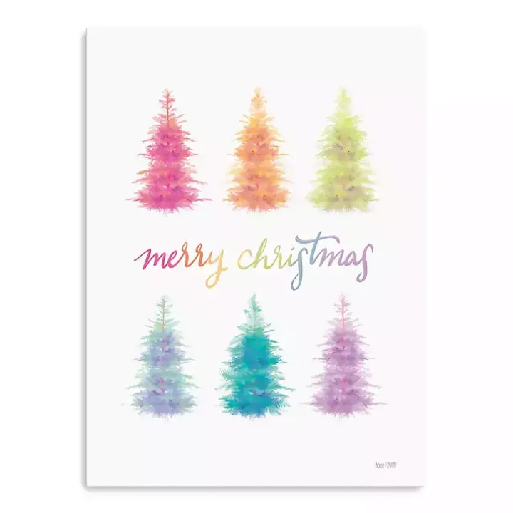 Rainbow Merry Christmas Canvas Art Print