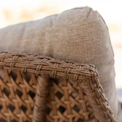 Rattan Scoop Chairs with Cushions, Set of 2