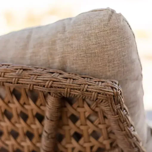 Rattan Scoop Chairs with Cushions, Set of 2