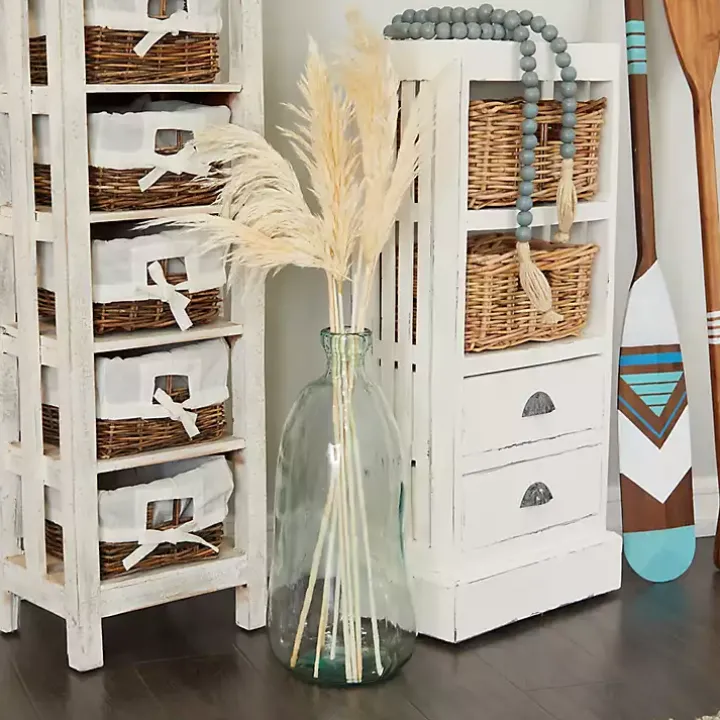 Recycled Glass Clear Aqua Floor Vase