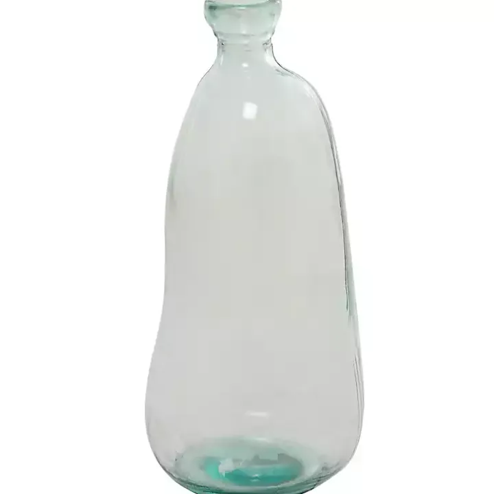 Recycled Glass Clear Aqua Floor Vase