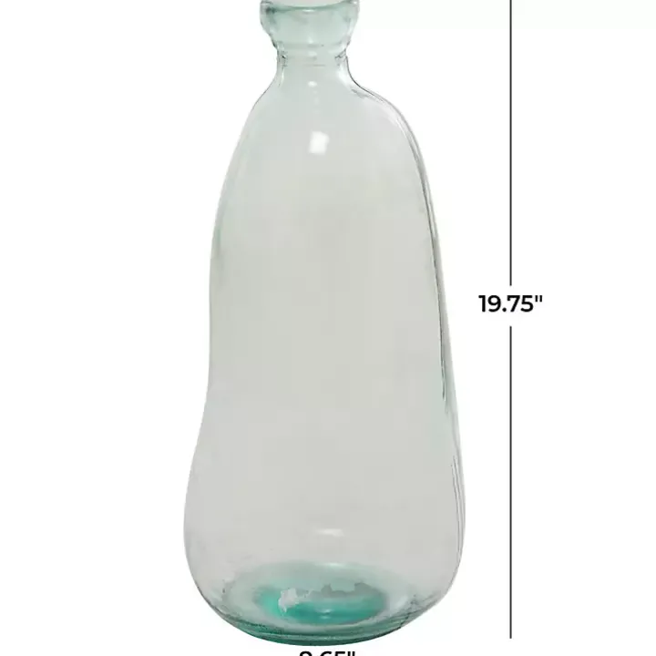 Recycled Glass Clear Aqua Floor Vase
