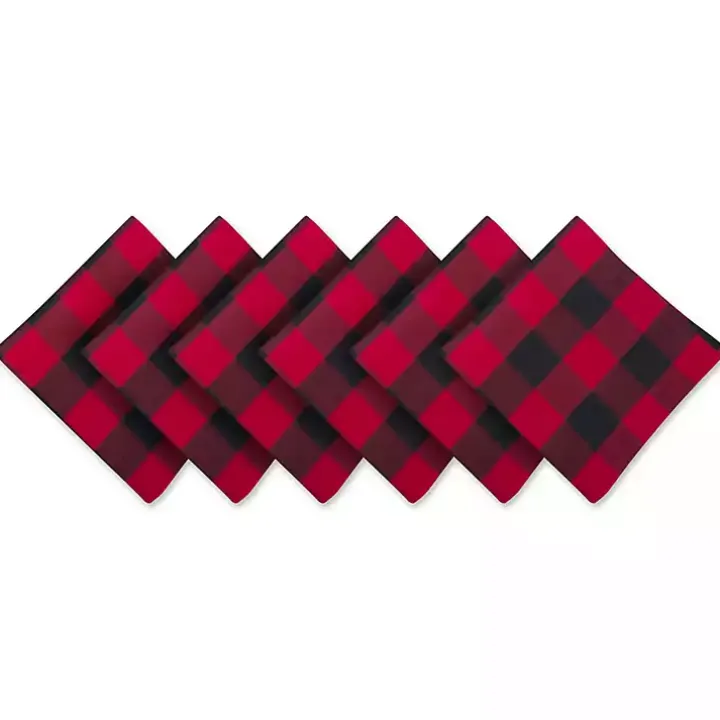 Red & Black Buffalo Check Napkins, Set of 6