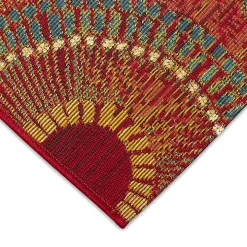 Red & Blue Circles Indoor/Outdoor Rug, 2x3