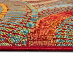 Red & Blue Circles Indoor/Outdoor Rug, 3x4