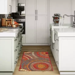 Red & Blue Circles Indoor/Outdoor Rug, 2x3