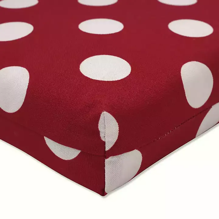 Red & White Polka Dot Outdoor Chair Cushion