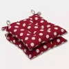 Red & White Polka Dot Tufted Square Cushion Set