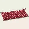 Red & White Polka Dot Tufted Outdoor Bench Cushion
