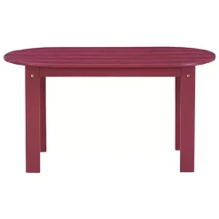 Red Acacia Wood Oval Adirondack Coffee Table