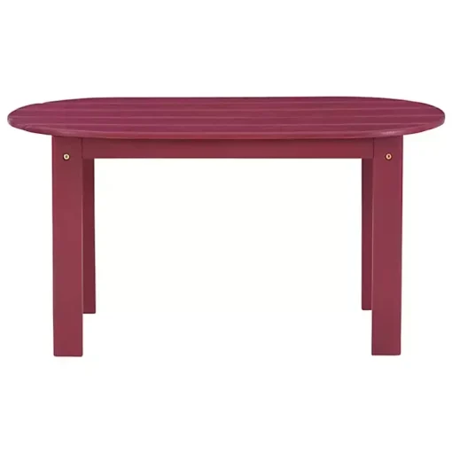 Red Acacia Wood Oval Adirondack Coffee Table