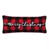 Red and Black Plaid Merry Christmas Pillow