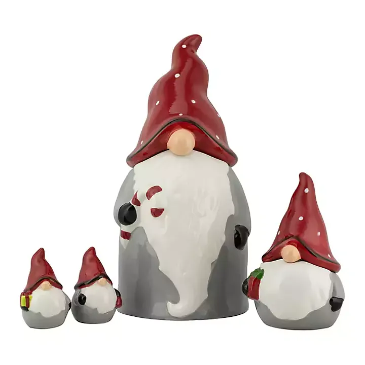 Red and Gray 4-Pc. Christmas Gnome Set